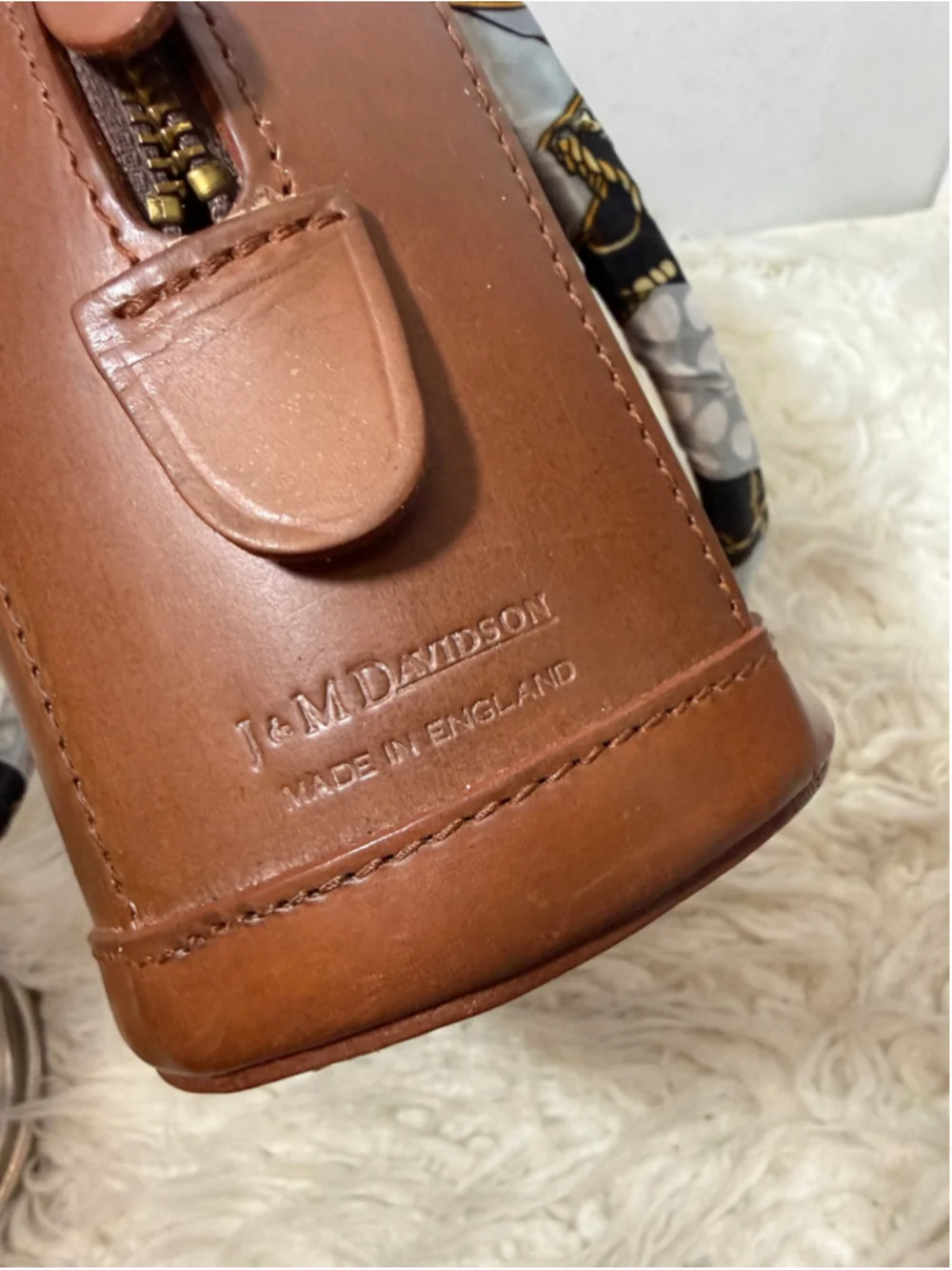 J.M Davidson vintage leather top handle satchel bag medium